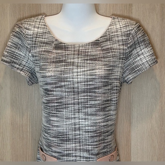 Connected Apparel Nora Tweed Pocket Detail Dress in Cameo Size 8P Light Academia - Picture 2 of 8